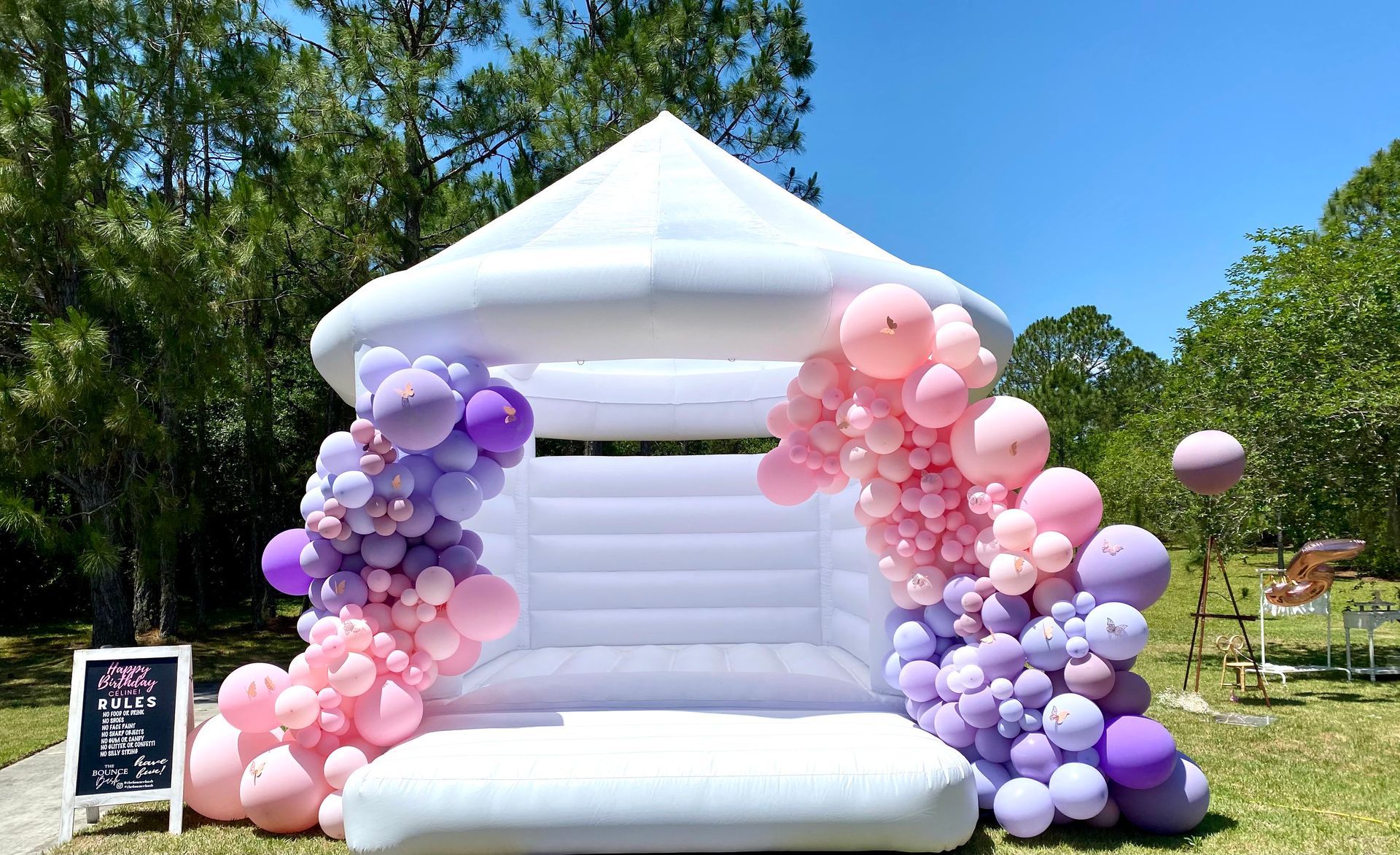 White Modern Bounce Houses in Santa Cruz Bay Area CA